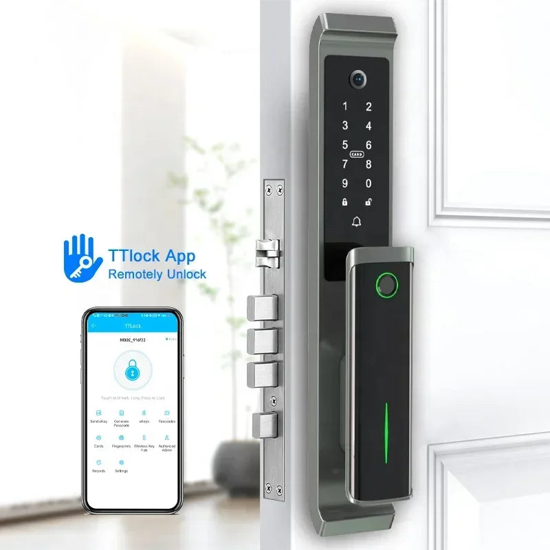 TTlock App Full Automatic Smart Door Lock With G2 Gateway Support Face Recognition for Main Door From TDM Factory Manufacturer