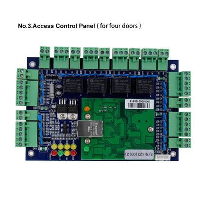 4 Doors Access Control System Core Control Components with 110V-240V Power Supply Box and TCP/IP Network Access Control Panel