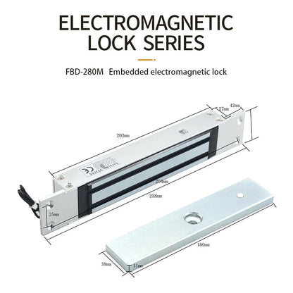 Embedded 280 KGS Holding Force Electromagnetic Lock for Access Control System From TDM China Factory Manufacturer
