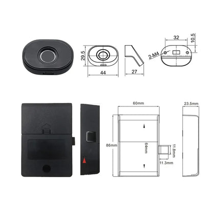 Mini Intelligent Electric Smart Fingerprint Drawer Lock Tuya Smart Small Fingerprint Cabinet Lock One Touch Work