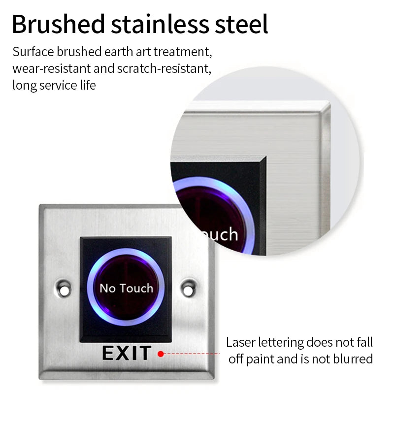 12V 24V Touchless Door Release Switch Exit Button Access Control 433MHz Remote Control No Touch Switch for Electronic Lock