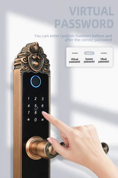 TT Lock With Handle Copper Alloy Unlock Way TT Lock Fingerprint Passcode IC Card Key for Home Hotel Office School