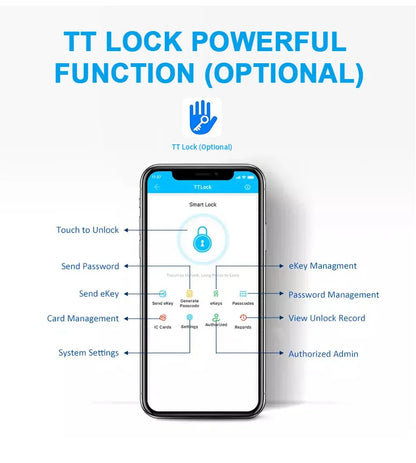 Biometric Fingerprint TT Lock Knob Lock with Password RFID Card and Key Unlock Way for Office Hotel Apartment Home School Door