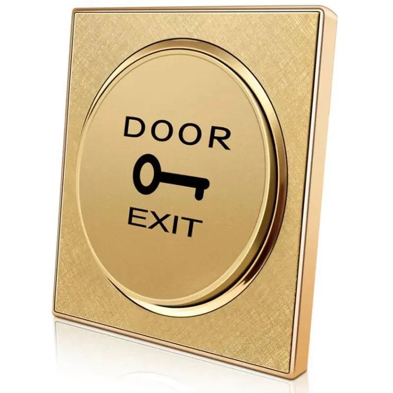 12V 24V  Golden Color Access Control Switch Exit Button Touch Switch for Electronic Lock