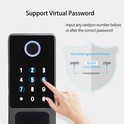 Tuya Wifi TT Blue Tooth Smart Lock with Remote Control Fingerprint and Mechanical Key Unlocking Way for Apartment Office School