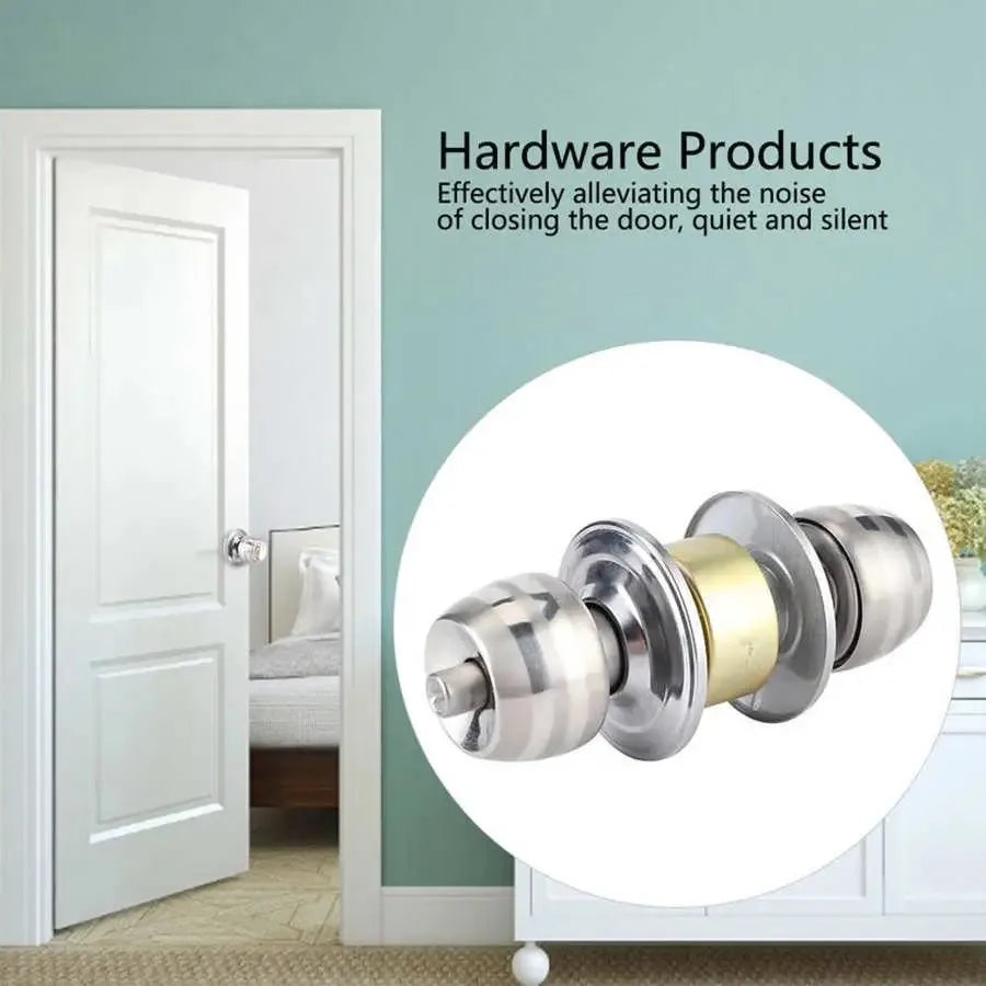 Round Doors Handle Door Knob Lock Stainless Steel Entrance Passage Door Locks for Home Hotel Bedroom Bathroom From Factory