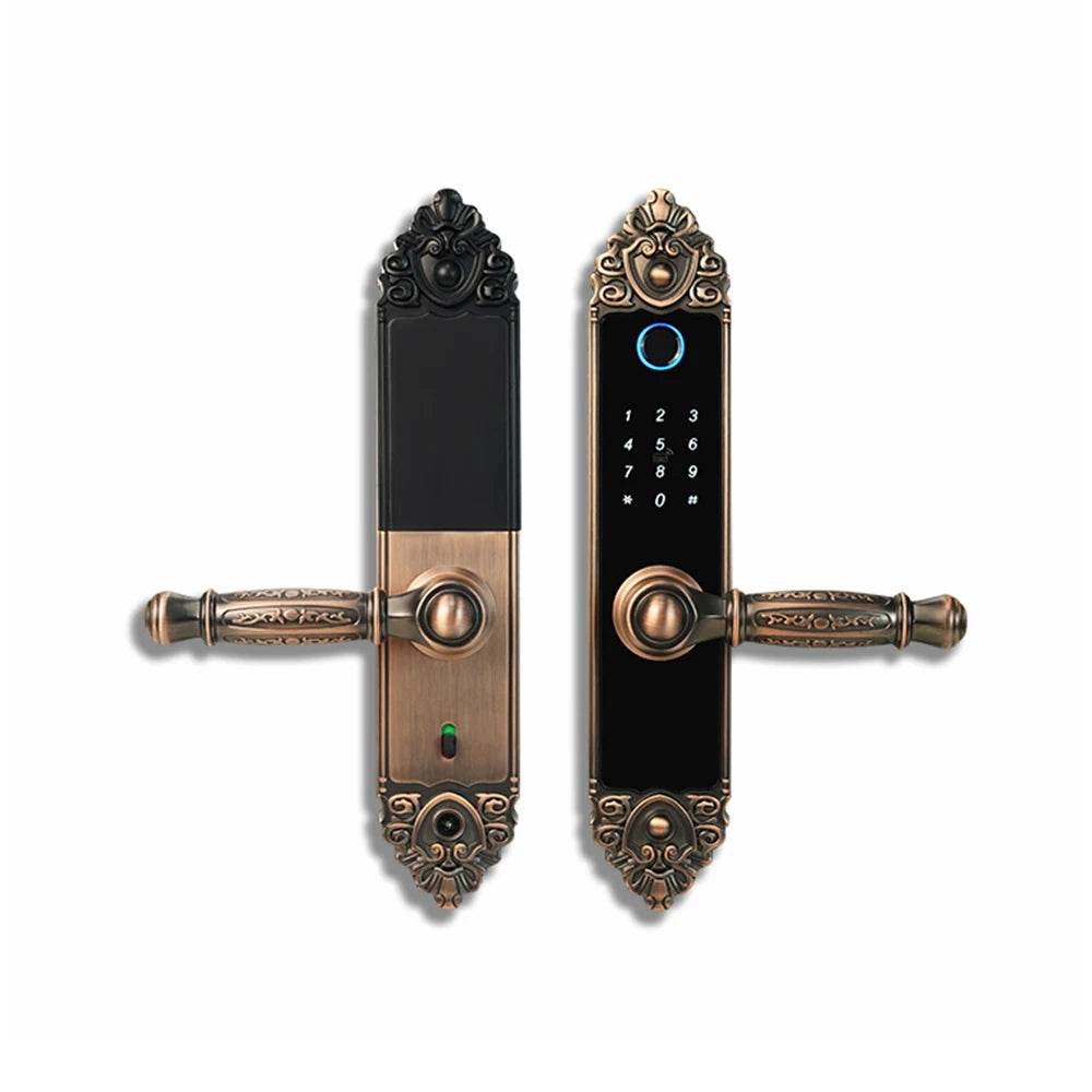 TT Lock With Handle Copper Alloy Unlock Way TT Lock Fingerprint Passcode IC Card Key for Home Hotel Office School