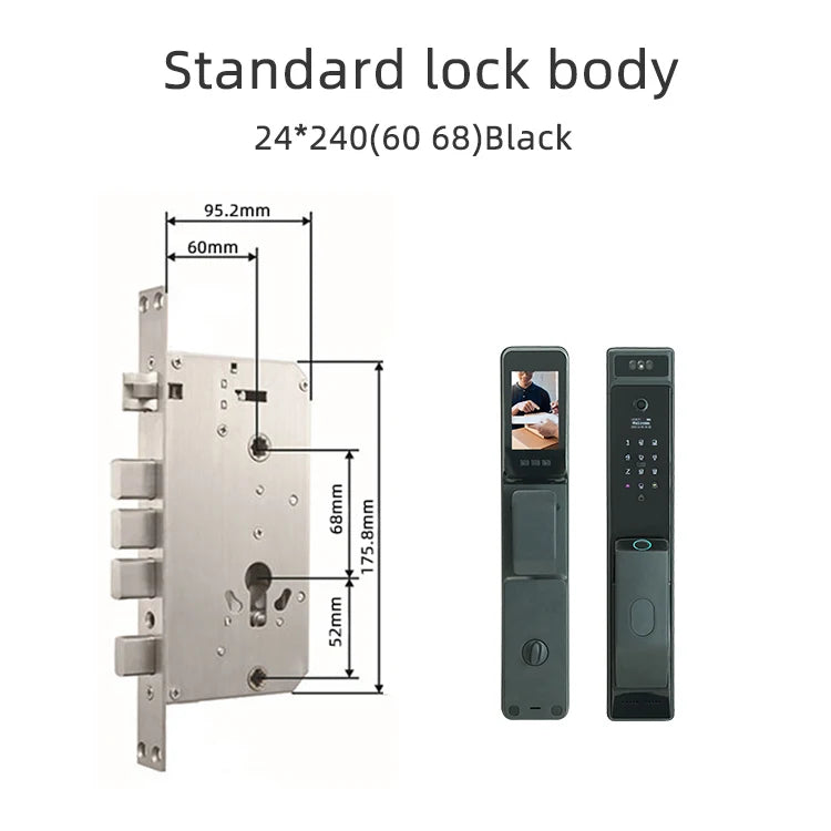 3D Face Recognition Unlock Intercom Tuya WIFI 6068 Mortise Smart Door Lock With Camera Inteligentes TDM-C40