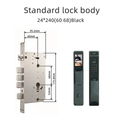3D Face Recognition Unlock Intercom Tuya WIFI 6068 Mortise Smart Door Lock With Camera Inteligentes TDM-C40