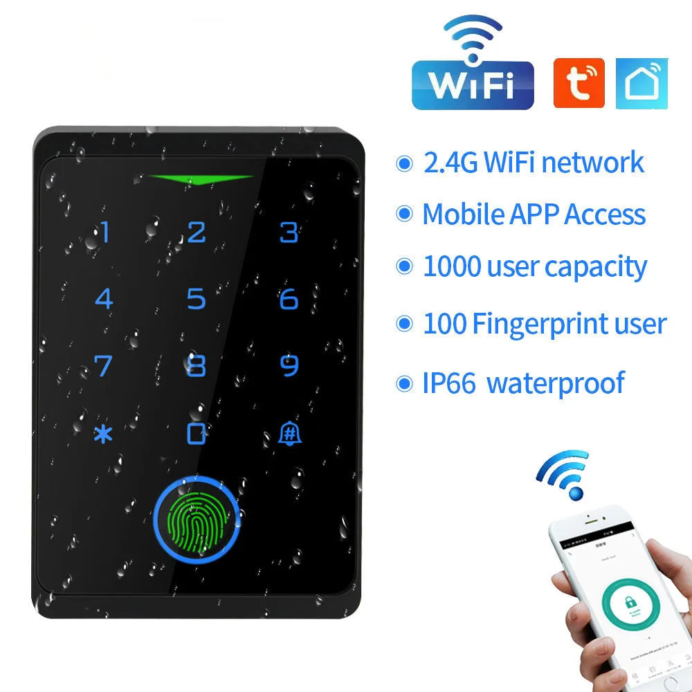 2.4G WIFI Tuya Fingerprint Passcode IC Card Keypad Access Control From China TDM Factory Manufacturer