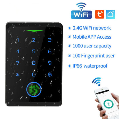 2.4G WIFI Tuya Fingerprint Passcode IC Card Keypad Access Control From China TDM Factory Manufacturer