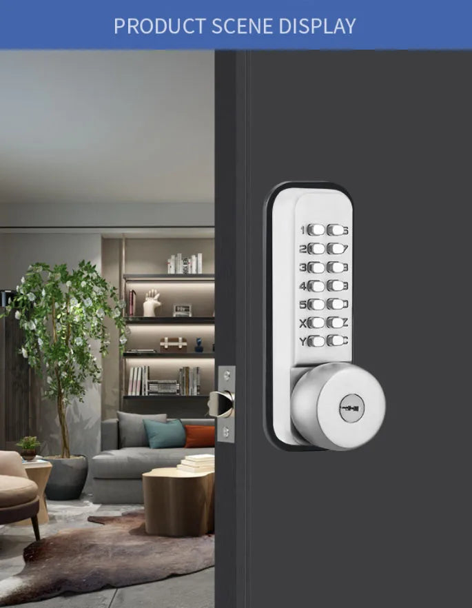 Password and Mechanical Key Smart Lock with Metal Keyboard Waterproof No Power Supply Wholesales From Factory Manufacturer