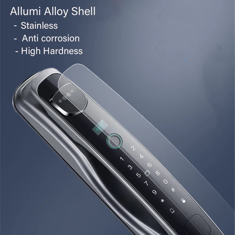 Facial Recognition Smart Door Lock Unlock Fingerprint Digital Password Tuya Wifi Key for Main Door From TDM Manufacturer