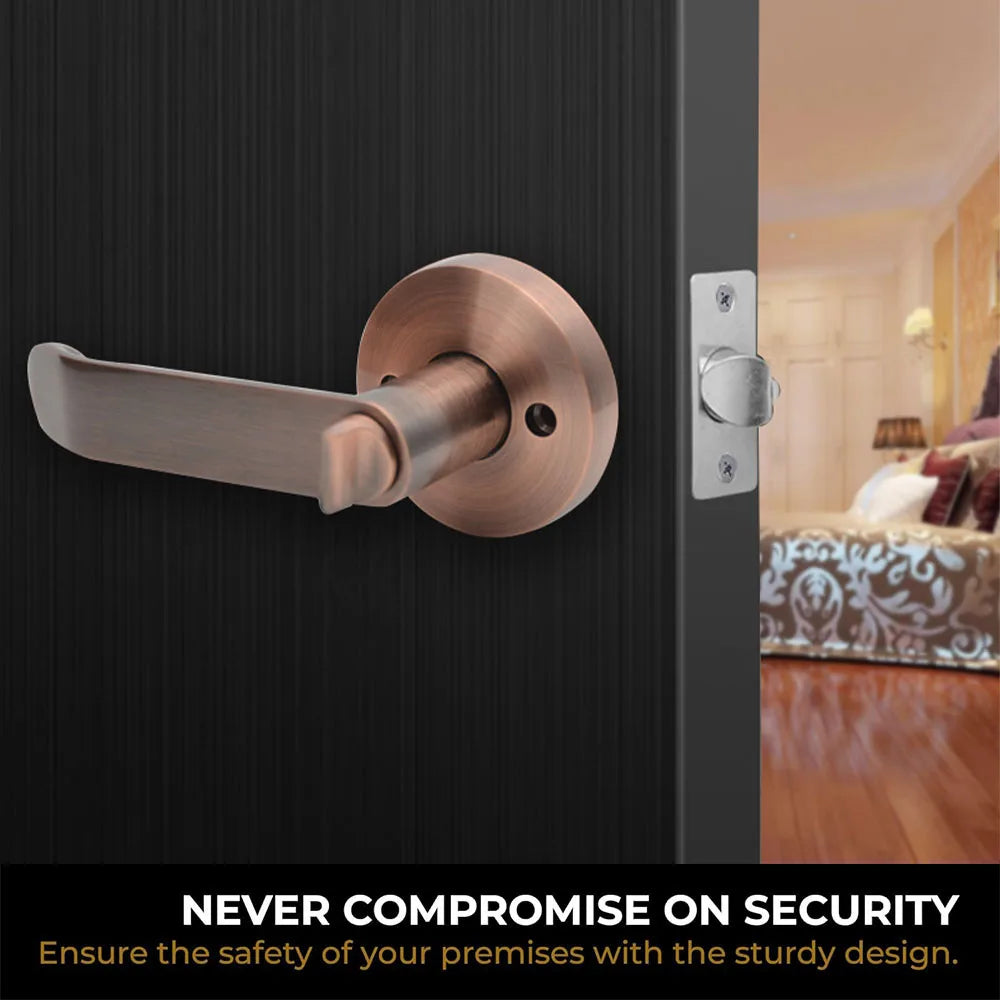 Interior Residential Universal Bed and Bath Room Door Levers Knob Drop Lever Brass Keys Door Handles for Left Right-Handed Doors