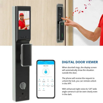 TTlock App Full Automatic Smart Door Lock With G2 Gateway Support Face Recognition for Main Door From TDM Factory Manufacturer
