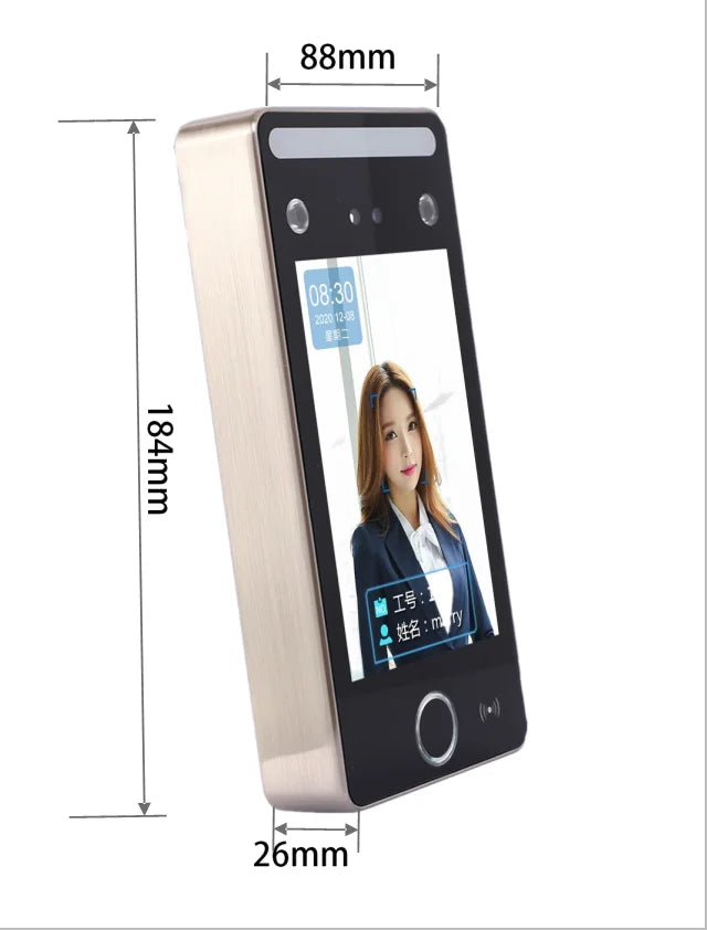 Free SDK Cloud Platform IP68 Waterproof 3D Face Recognition 8 Inch Access Controller Terminal and Time Attendance