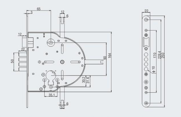 Israel Lock Cylinder,size 65*90 mm Made of Stainless Steel Material