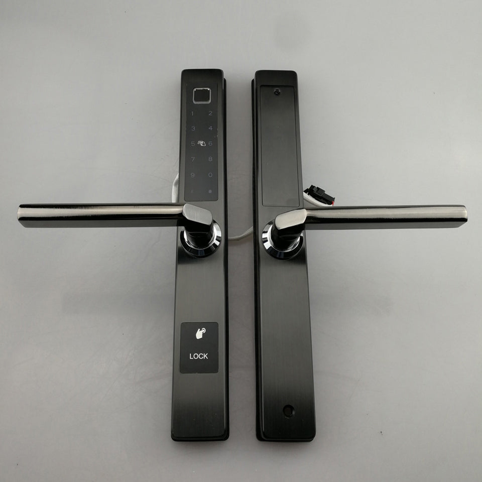 Waterproof Narrow Style Smart Door Lock Fingerprint Digital Glass Door Handle Lock for Aluminum Frame Door TDM-CN330