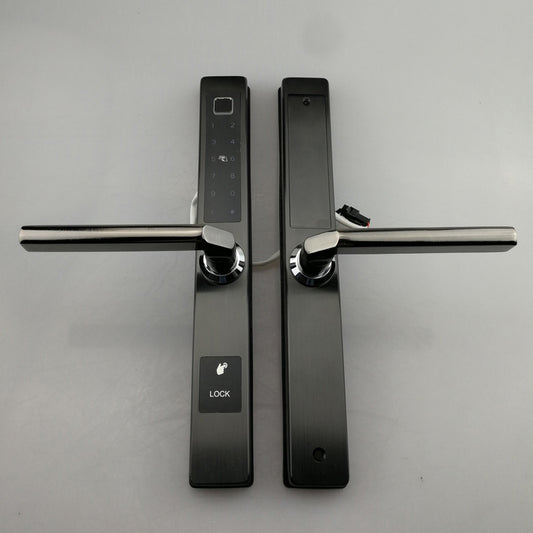 Waterproof Narrow Style Smart Door Lock Fingerprint Digital Glass Door Handle Lock for Aluminum Frame Door TDM-CN330