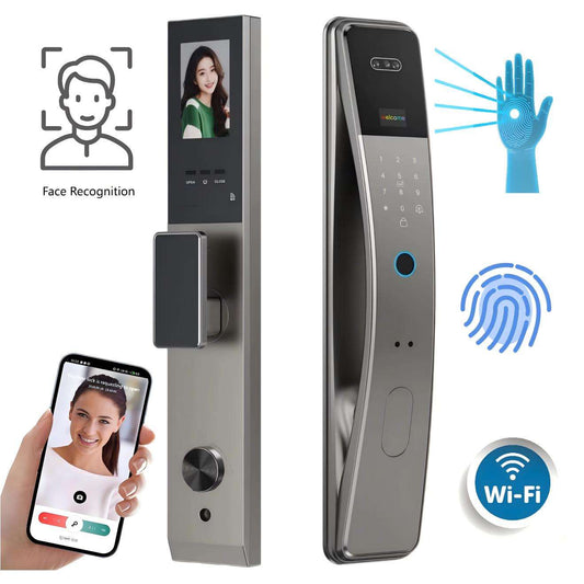 Facial Recognition Smart Lock Tuya Wifi App Combination Home Security Full Automatic Biometric Fingerprint Lock TDM-C26