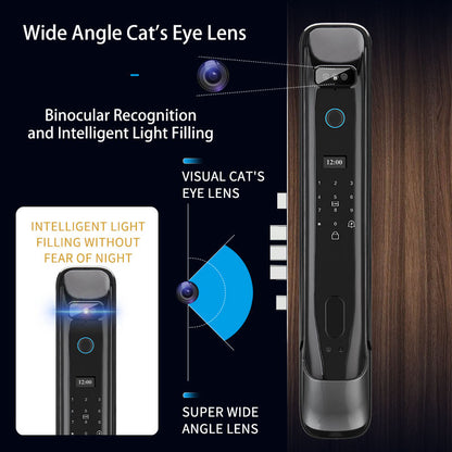 Automatic Security Electronic Smart Locks with Camera Wifi Tuya Face Recognition Lock TDM-C91