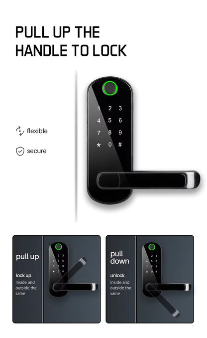 Handle Smart Lock  with Keypad Fingerprint and Tuya Wifi